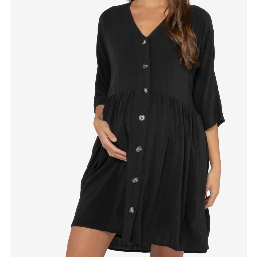 Bae The Label Sunrise Button Front Dress Maternity